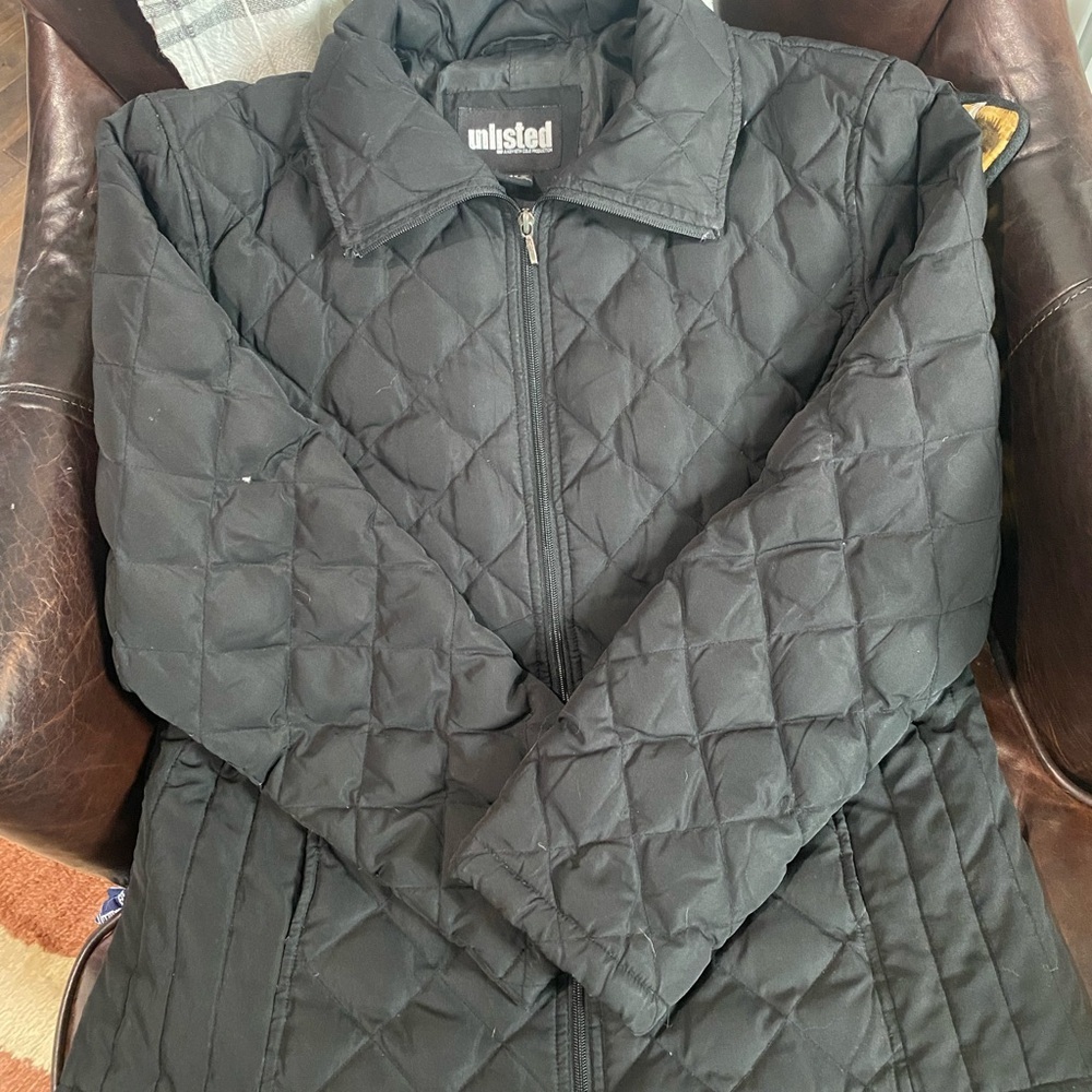 UNLISTED Kennith Cole Quilted Jacket Black Womens XL EUC - Picture 5 of 5